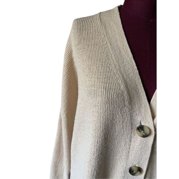 Madewell Lovell Cardigan Sweater size L Cream Harvest Moon - Picture 10 of 12